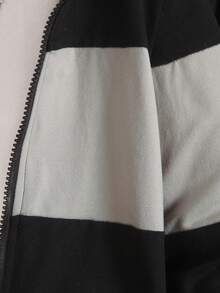 SHEIN Young Boy Colorblock Zipper Up Hooded Sweatshirt & Sweatpants - Grey - View 5