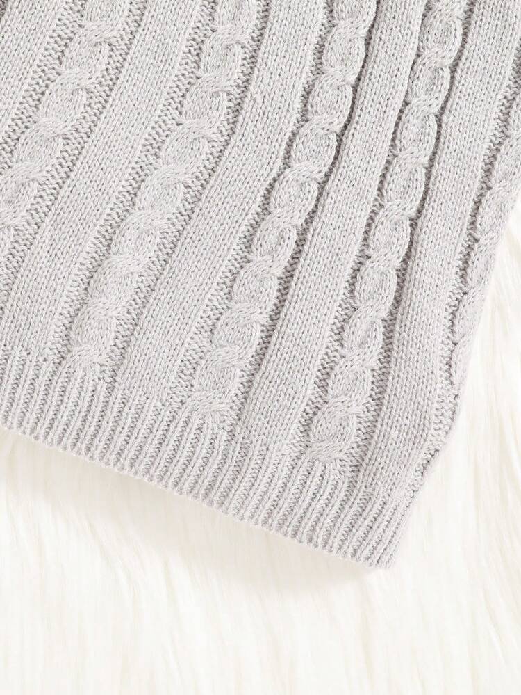 Girls' Preppy Style Sweater And Dress Set With Knitwear For Autumn And Winter