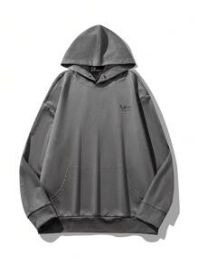 Manfinity Hypemode Nam In Đơn giản Màu thuần Áo nỉ có mũ - Màu xám đen - Xem 3