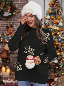 SHEIN LUNE Snowflake Pattern Sweater