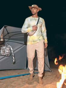 In My Nature 男士紮染標語圖案戶外T恤 - 彩色 - 查看 4