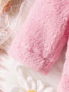 SHEIN 女嬰雙排釦絨毛外套&印花長褲 - 粉色 - 查看 5