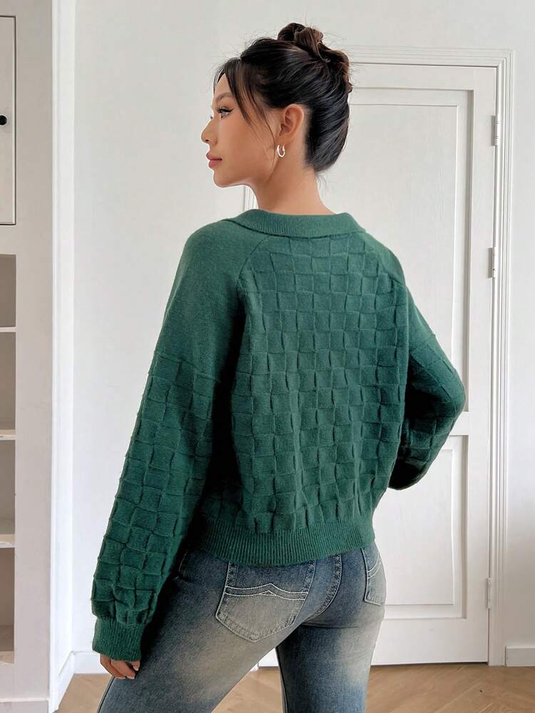Solid Lantern Sleeve Sweater