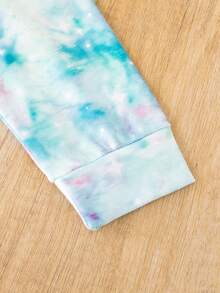 SHEIN Cô Gái Trẻ Nhuộm buộc Kỳ lân in Nhuộm buộc áo có mũ Áo khoác Without Tee - Nhiều màu - Xem 6