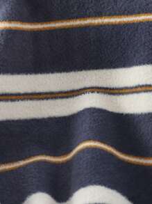 男大童條紋圖案落肩袖套頭毛衣 - 灰色 - 查看 5