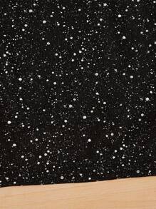 Sparklyn Tween Girl Asymmetrical Neck Dalmatian Dress - Black - View 6