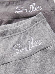 SHEIN Essnce 2 Miếng Thêu Chữ Nhiệt Xà cạp - Nhiều màu - Xem 5