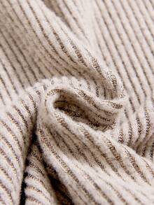 SHEIN Quần ống rộng cạp cao phong cách Pháp của Tween Girls có trang trí nơ - Màu Khaki - Xem 5