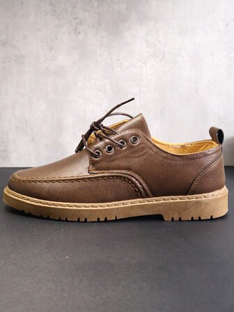 男士極簡風格前綁帶牛津鞋,商務辦公男士正裝鞋