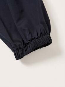 SHEIN EZwear 拉鏈開襟抽繩連帽夾克 - 藏蓝色 - 查看 7