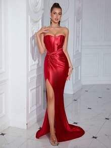 ADYCE Tách đùi Ống Ăn mặc trang trọng - Đỏ - Xem 6