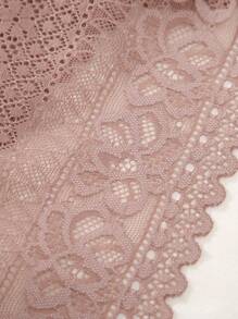 Plus Contrast Lace Panty - Mocha Brown - View 5