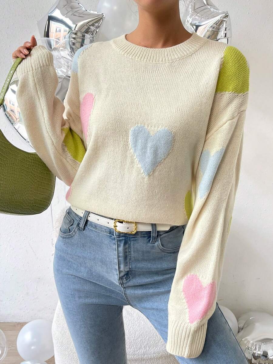 SHEIN Essnce 毛衣套頭 - 米色 - 查看 1