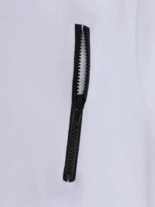 Manfinity Dauomo Men's Zipper Front Drawstring Hooded Sweatshirt, Long Sleeve Top - White - View 3