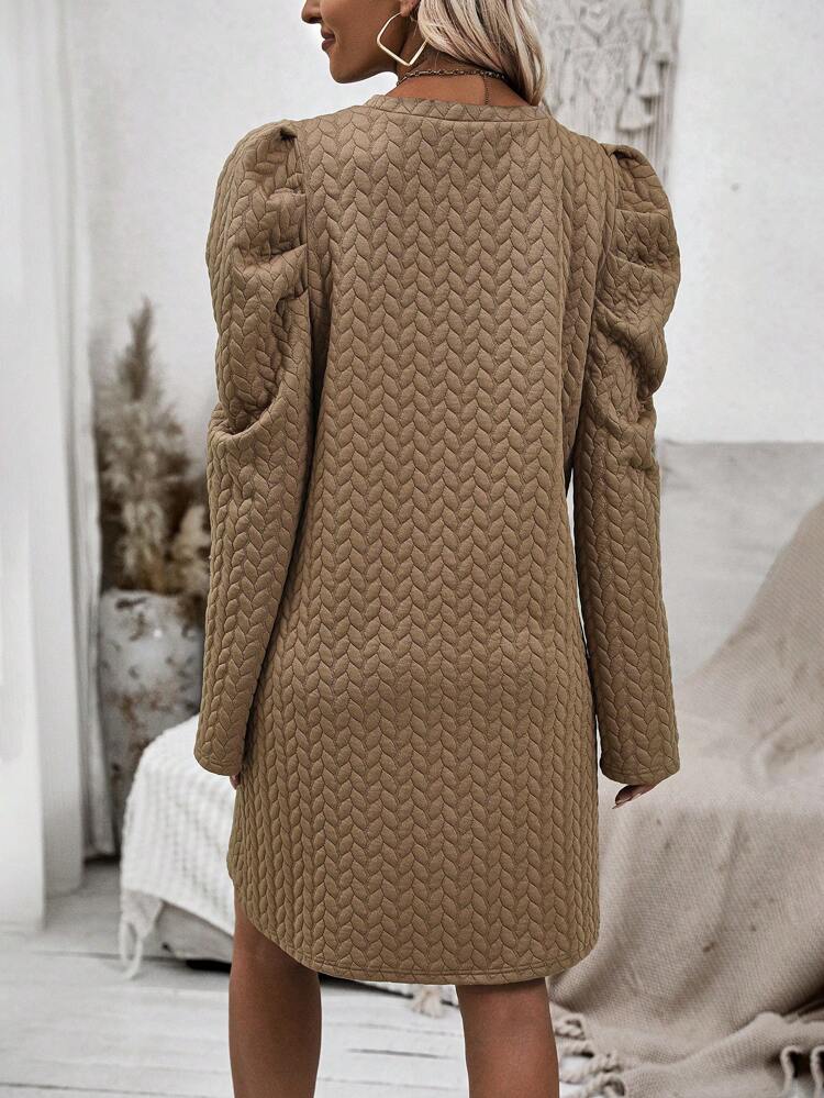 Solid Gigot Sleeve Tee Dress