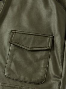 SHEIN EZwear Flap Pocket Drawstring Waist Skirt