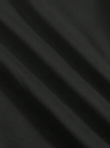 男士素色抽繩連帽衫 - 黑色 - 查看 5