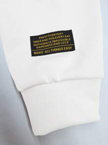 Manfinity Hypemode Sweat-shirt 2 En 1 À Manches Raglan Et Lettres Patchées Pour Hommes, Coupe Ample
