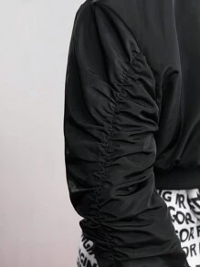 BizChic Chaqueta acolchada de béisbol para mujer - Negro - Ver 6