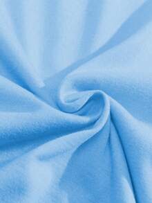 Manfinity Homme 男士字母圖案抽繩連帽衫和運動褲 - 淺藍色 - 查看 3