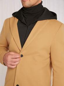 Manfinity VCAY Hombres 1 pieza Abrigo de cuello con solapa - Marrón - Ver 6