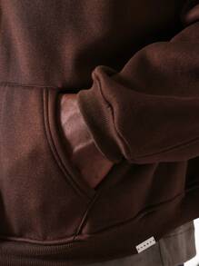 SUMWON Áo hoodie Essential Regular Fit có khóa kéo - Màu nâu Sô-cô-la - Xem 6