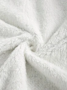 SHEIN Tween Boy Letter Embroidery Fuzzy Trim Hooded Thermal Lined Jacket - Black - View 6