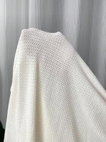 SHEIN Maternity Drop Shoulder Pullover & Adjustable Waist Sweatpants - Beige - View 4