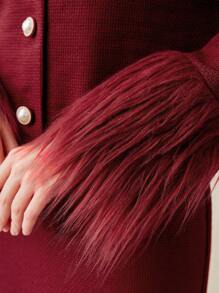 Modelyn Women's 2pcs/Set Dress With Wide Straps And Cuffs Coat - Red - View 6