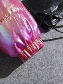 SHEIN Áo khoác đệm ngắn dễ thương cho cô gái trẻ có dây kéo - Nhiều màu - Xem 5