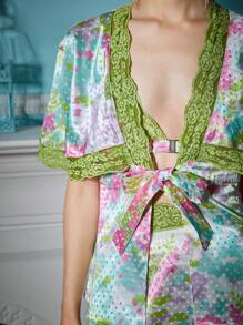 Alice McCall Áo cánh ren buộc phía trước họa tiết hoa Bohemian Boho thiết kế cho mùa hè, ngày lễ, kỳ nghỉ, bãi biển, lễ hội, phù hợp với Ibiza - Nhiều màu - Xem 6