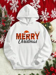 Áo nỉ in hình Giáng sinh cho thiếu niên nam - trắng - Xem 1