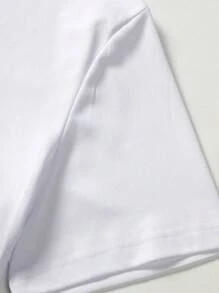 Manfinity Roughcore Men Slogan Graphic Short Sleeve Tee, Street Wear, Boyfriend Gift, For Going Out - White - View 5