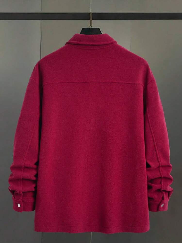 Loose Fit Men's Drop Shoulder Shacket