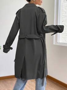 SHEIN EZwear 女性風衣外套 - 深灰色 - 查看 2
