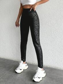 EURMUSE Wide Waistband Leggings - Black - View 3