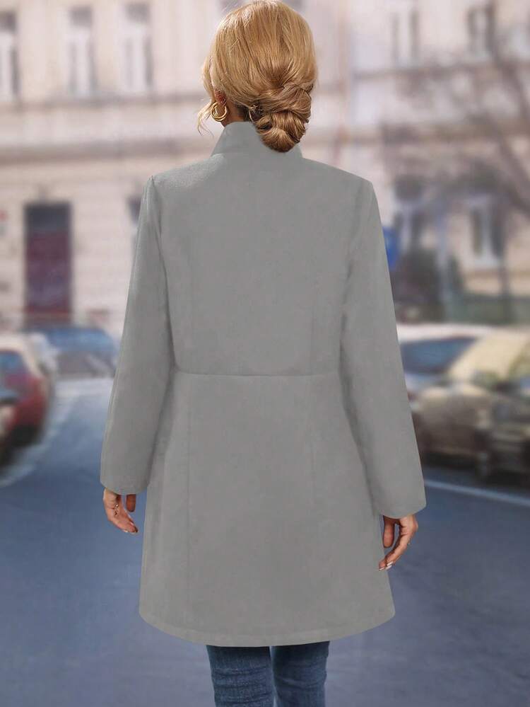Solid Open Front Overcoat
