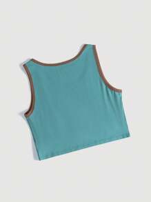 SHEIN EZwear Plus Size Áo ba lỗ in hình gấu màu khối dễ thương cho mùa hè - Nhiều màu - Xem 2