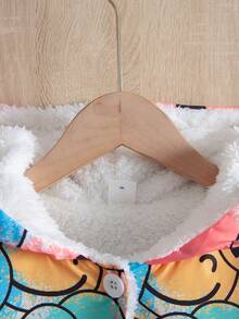 SHEIN 女童卡通圖案毛絨襯裡夾克 - 彩色 - 查看 3