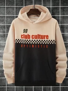 Manfinity Homme Nam áo có mũ Kẻ sọc & Lá thư In Thả vai Áo nỉ - Nhiều màu - Xem 3