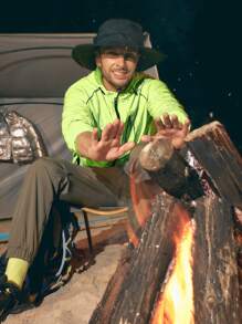 In My Nature Men Raglan Sleeve Zip Up Drawstring Hooded Insulated Jacket