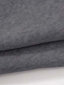 SHEIN Unity Letter Graphic Elastic Waist Thermal Lined Sweatpants - Dark Grey - View 3