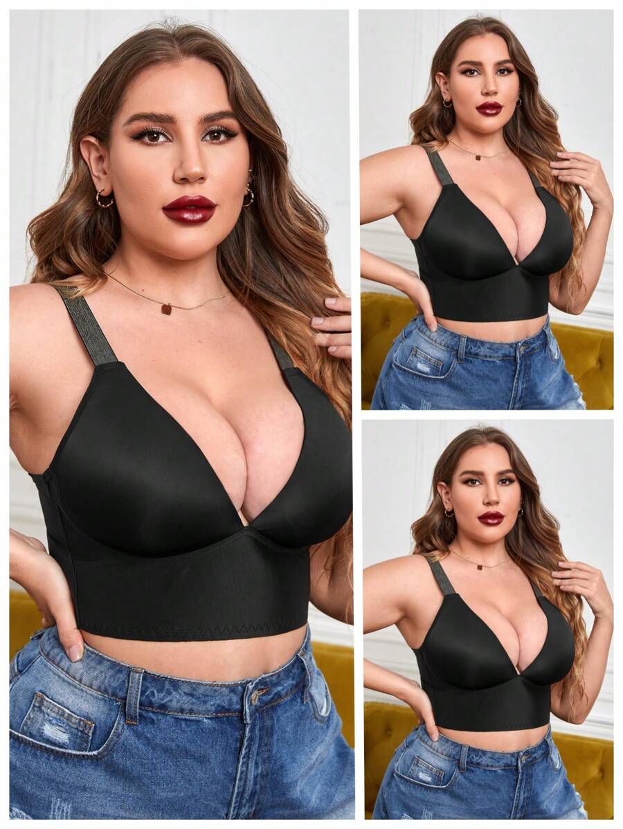 Women's Plus Size Wireless Bra 2 Packs