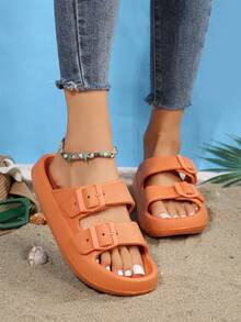 Sandalias De Plástico Para Mujer - Naranja - Ver 2