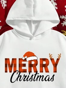 Áo nỉ in hình Giáng sinh cho thiếu niên nam - trắng - Xem 3