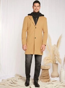 Manfinity VCAY Hombres 1 pieza Abrigo de cuello con solapa - Marrón - Ver 5