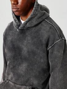 SUMWON Oversized Overhead  Washed Hoodie - Black - View 6