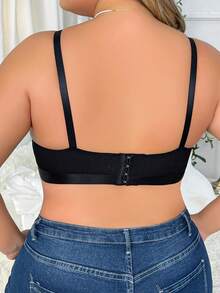 Talla grande Sujetador con abertura delantera - Negro - Ver 2