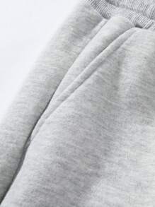 Manfinity Hypemode 2pcs Men Loose Hooded Drop Shoulder Sleeve Sweatshirt And Pants Set - Grey - View 3