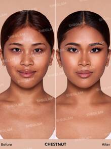 SHEGLAM Skinfinite Hydrating Foundation Sample-Chestnut Flawless Dewy Foundation Hydrating Coverage Invisible Pore Concealer Pore-Less Non-Greasy Lightweight Soft Liquid Foundation - Chestnut - View 2